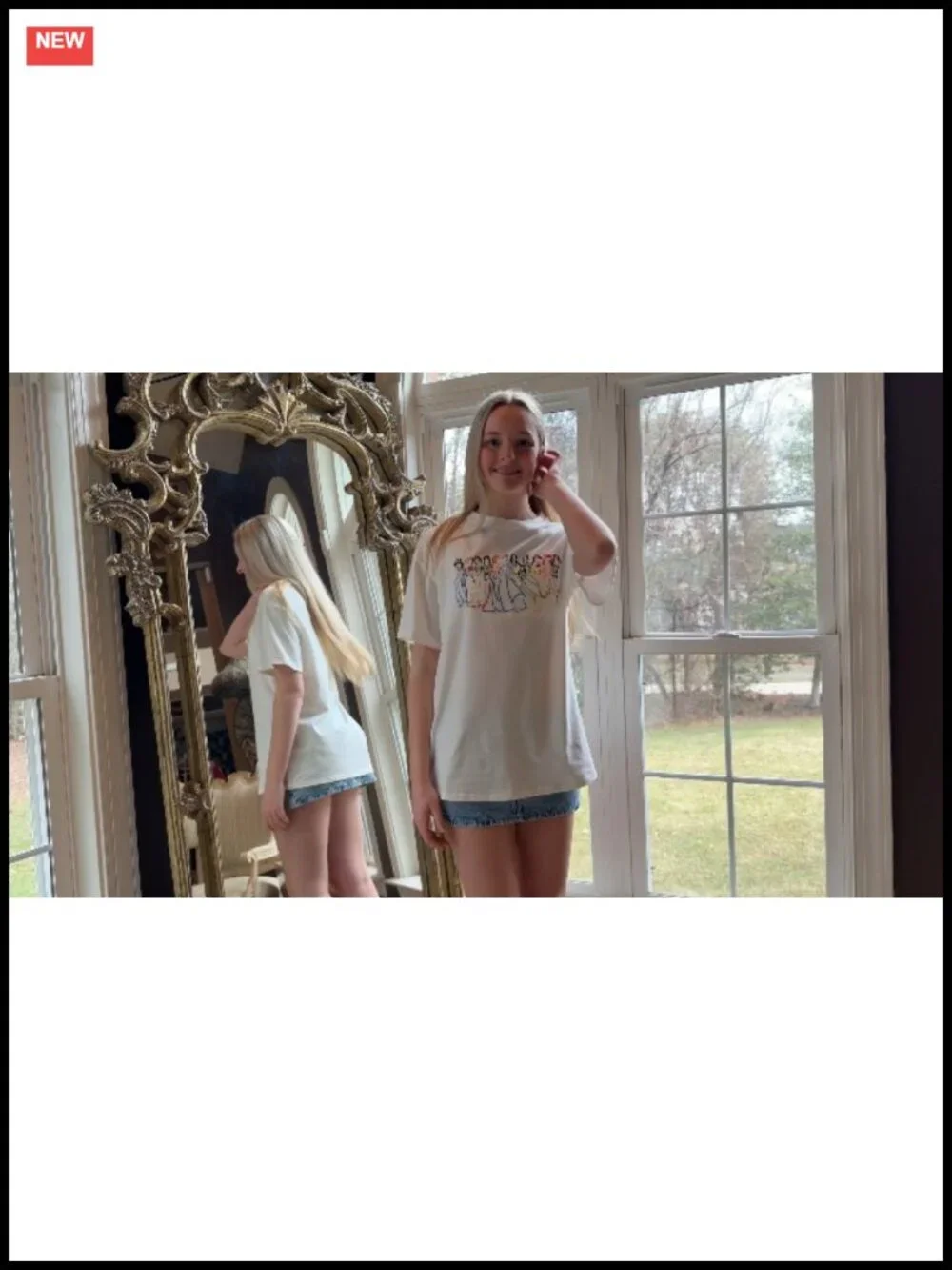 Embroidered Princess Shirt Women Oversized Cotton Blend Casual T-Shirt